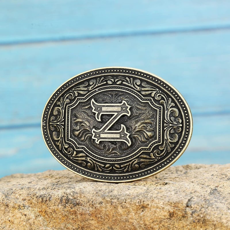 Fibbadet Store Belt Buckles Men Initial Letters A-Z Western Rodeo Cowboy Cowgirl Belt Buckle for Men Boys Halloween Birthday Party - Image 3